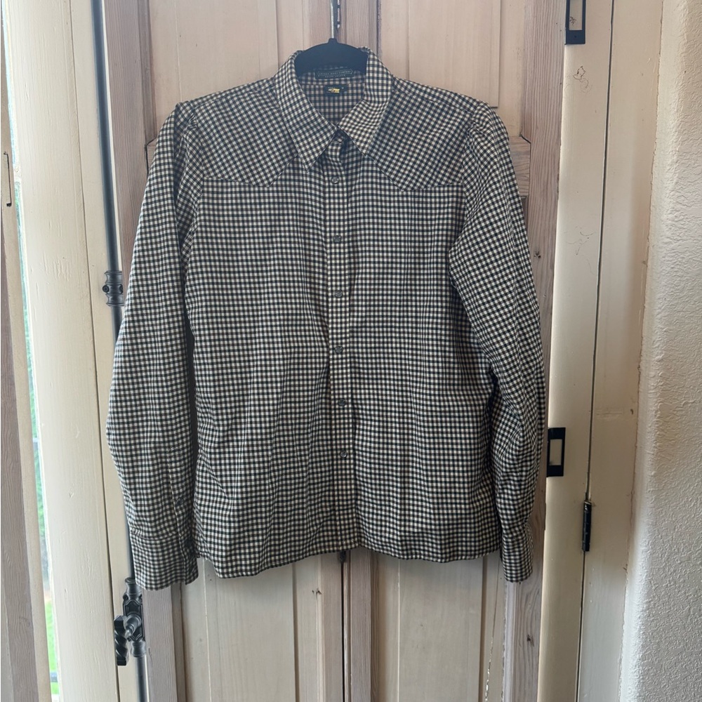 100% cotton Polo by Ralph Lauren Black and Brown Gingham Button-Down Shirt